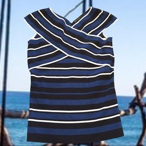 Timo Weiland Stretch Bandage Neckline Striped Top